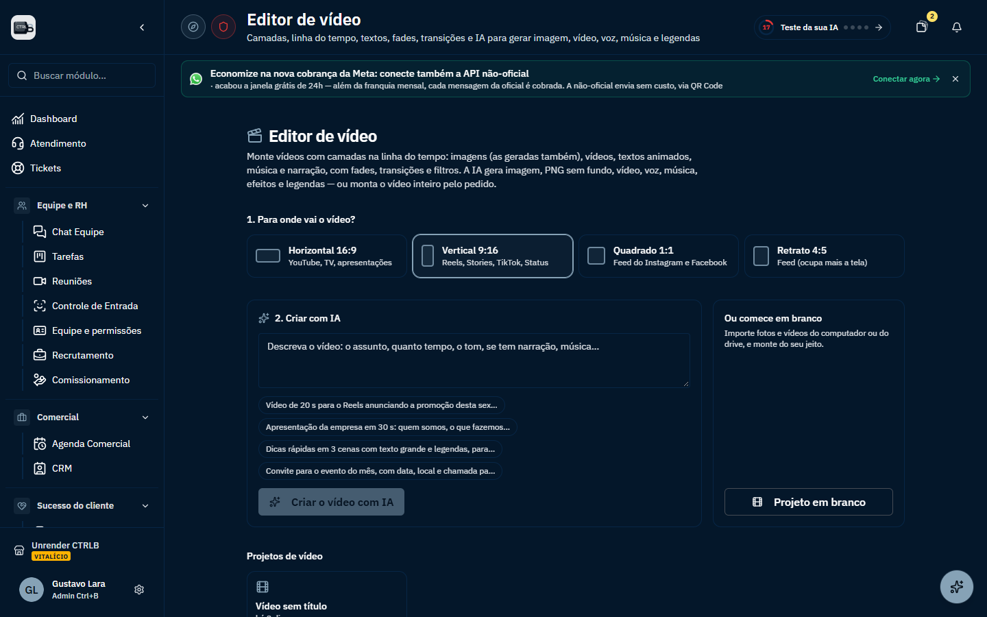 Print real do Editor de Vídeo do CTRLB